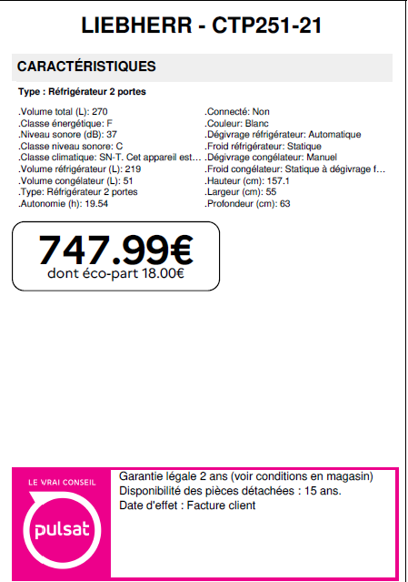 PRIX CTP251-21