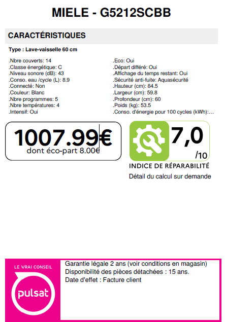 PRIX G5212SCBB