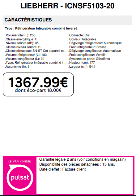 PRIX ICNSF5103