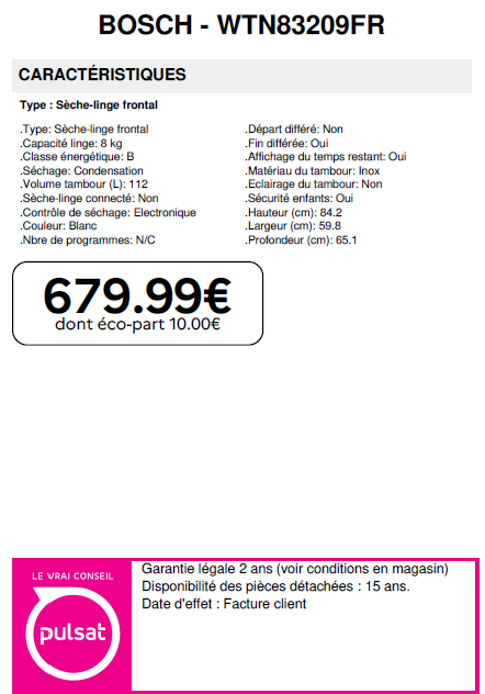 WTN83209FR prix